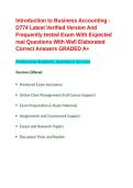Introduction to Business Accounting - D774 Latest Verified Version And Frequently tested Exam With Expected real Questions With Well Elaborated Correct Answers GRADED A&plus;&period;