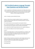 CALT Certified Academic Language Therapist Exam Questions and Verified Answers