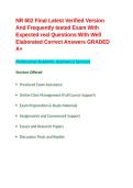 NR 602 Final Latest Verified Version & Frequently tested Exam With Expected real Questions With Well Elaborated Correct Answers GRADED A&plus;&period;
