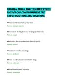 BIOLOGY TODAY AND TOMORROW WITH &NewLine;PHYSIOLOGY COMPREHENSIVE TEST &NewLine;PAPER QUESTIONS AND SOLUTIONS 