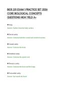 BIOS 251 EXAM 1 PRACTICE SET 2026 &NewLine;CORE BIOLOGICAL CONCEPTS &NewLine;QUESTIONS HIGH YIELD A&plus;