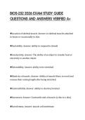 BIOS-252 2026 EXAM STUDY GUIDE &NewLine;QUESTIONS AND ANSWERS VERIFIED A&plus; 