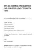 BIOS-252 2026 FINAL PAPER QUESTIONS &NewLine;WITH SOLUTIONS COMPLETE SOLUTION &NewLine;VIEW