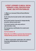 2026-2027 LATEST LICENSED CLINICAL SOCIAL&NewLine;WORKER &lpar;LCSW&rpar; CERTIFICATION&NewLine;EXAM &vert; Q&A WITH RATIONALES