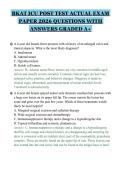 BKAT ICU POST TEST ACTUAL EXAM&NewLine;PAPER 2026 QUESTIONS WITH&NewLine;ANSWERS GRADED A&plus;