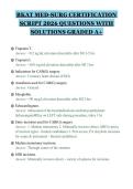 BKAT MED-SURG CERTIFICATION&NewLine;SCRIPT 2026 QUESTIONS WITH&NewLine;SOLUTIONS GRADED A&plus;