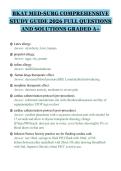 BKAT MED-SURG COMPREHENSIVE&NewLine;STUDY GUIDE 2026 FULL QUESTIONS&NewLine;AND SOLUTIONS GRADED A&plus;