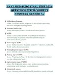 BKAT MED-SURG FINAL TEST 2026&NewLine;QUESTIONS WITH CORRECT&NewLine;ANSWERS GRADED A&plus;