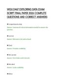 WGU D467 EXPLORING DATA EXAM&NewLine;SCRIPT FINAL PAPER 2026 COMPLETE&NewLine;QUESTIONS AND CORRECT ANSWERS