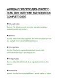 WGU D467 EXPLORING DATA PRACTICE&NewLine;EXAM 2026 QUESTIONS AND SOLUTIONS&NewLine;COMPLETE GUIDE