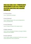 WGU D489 DEN1 TASK 1 CYBERSECURITY&NewLine;MANAGEMENT PLAN 2026 COMPLETE&NewLine;SOLUTION QUESTIONS AND ANSWERS&NewLine;GRADED A&plus;