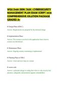 WGU D489 DEN1 TASK 1 CYBERSECURITY&NewLine;MANAGEMENT PLAN EXAM SCRIPT 2026&NewLine;COMPREHENSIVE SOLUTION PACKAGE&NewLine;GRADED A&plus;