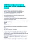 NCLEX Review Questions Intro to Professional Nursing Questions and Answers