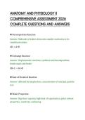 ANATOMY AND PHYSIOLOGY II&NewLine;COMPREHENSIVE ASSESSMENT 2026&NewLine;COMPLETE QUESTIONS AND ANSWERS
