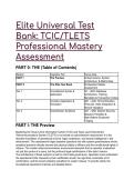 Elite Universal Test Bank&colon; TCIC & TLETS Professional Mastery Assessment &lpar;2026&sol;2027&rpar; &vert; 33&plus; Comprehensive Q&A with Mentor Analysis