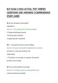 BLP EXAM 3 2026 ACTUAL TEST VERIFIED &NewLine;QUESTIONS AND ANSWERS COMPREHENSIVE &NewLine;STUDY GUIDE