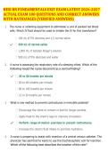 HESI RN FUNDAMENTALS EXIT EXAM LATEST 2026-2027&NewLine;ACTUAL EXAM 100 QUESTIONS AND CORRECT ANSWERS &NewLine;WITH RATIOANLES &lpar;VERIFIED ANSWERS&rpar;