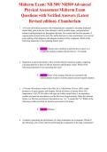 NR 509&vert; Midterm Exam&colon; NR 509&sol; NR509 Advanced Physical Assessment Midterm Exam Questions with Verified Answers &lpar;Latest Revised edition&rpar;- Chamberlain