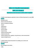 NSG-121 Exam 2 2026&sol;2027 &vert; Mental Health Nursing Questions & Answers&NewLine;&NewLine;