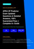 APEA 3P Predictor Exam Updated Questions & Detailed Answers Actual Exam 2026&sol;2027 &ndash; Complete Exam-Style Q&As &vert; 100&percnt; Certified Verified &ndash; Pass Guaranteed &ndash; A&plus; Graded