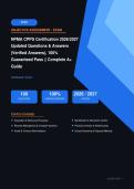 NPMA CPPS Certification Exam Updated Questions & Answers Verified Actual Exam 2026&sol;2027 &ndash; Complete Exam-Style Q&As &vert; 100&percnt; Certified Verified &ndash; Pass Guaranteed &ndash; A&plus; Graded