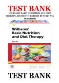 Test Bank for Williams' Basic Nutrition and Diet Therapy&comma; 16th Edition by Staci Nix McIntosh - Complete Verified - Latest Update 2026