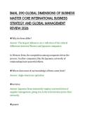 BMAL 590 GLOBAL DIMENSIONS OF BUSINESS &NewLine;MASTER CORE INTERNATIONAL BUSINESS &NewLine;STRATEGY AND GLOBAL MANAGEMENT &NewLine;REVIEW 2026
