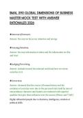 BMAL 590 GLOBAL DIMENSIONS OF BUSINESS &NewLine;MASTER MOCK TEST WITH ANSWER &NewLine;RATIONALES 2026 