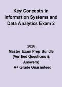 Key Concepts in Information Systems and Data Analytics Exam 2&colon; Complete Study Guide & Practice Questions PDF