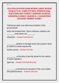 FDLE POLICE STATE EXAM REVIEW &vert;&vert; MOST RECENT &NewLine;EXAM ACTUAL COMPLETE REAL VERIFIED EXAM &NewLine;QUESTIONS AND CORRECT ANSWERS &lpar;VERIFIED &NewLine;ANSWERS&rpar; ALREADY GRADED A&plus; &vert; GUARANTEED &NewLine;SUCCESS&excl;&excl; NEWEST EXAM&excl;&excl;&excl; 