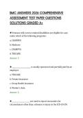 BMC ANSWERS 2026 COMPREHENSIVE &NewLine;ASSESSMENT TEST PAPER QUESTIONS &NewLine;SOLUTIONS GRADED A&plus; 