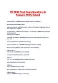 PN 3004 Final Exam Questions & Answers 100&percnt; Solved