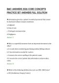 BMC ANSWERS 2026 CORE CONCEPTS &NewLine;PRACTICE SET ANSWERS FULL SOLUTION