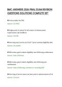 BMC ANSWERS 2026 FINAL EXAM REVISION &NewLine;QUESTIONS SOLUTIONS COMPLETE SET 