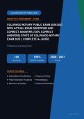 Colorado Notary Public Exam Questions & Verified Answers Actual Exam 2026&sol;2027 &ndash; Complete Exam-Style Q&As &vert; 100&percnt; Certified Verified &ndash; Pass Guaranteed &ndash; A&plus; Graded
