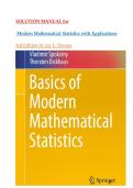SOLUTION MANUAL for Modern Mathematical Statistics with Applications 3rd Edition by Jay L&period; Devore