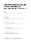 ACCOUNTING PRINCIPLES VOLUME 1 MOCK&NewLine;EXAM AND STUDY MATERIAL WITH&NewLine;ACCOUNTING PROBLEM-SOLVING PRACTICE