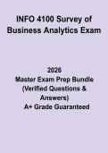 INFO 4100 Survey of Business Analytics Exam&colon; Complete Study Guide & Practice Questions PDF