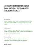 ACCOUNTING 28TH EDITION ACTUAL&NewLine;EXAM PAPER 2026 QUESTIONS WITH&NewLine;SOLUTIONS GRADED A&plus;