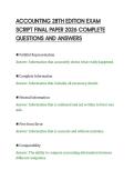 ACCOUNTING 28TH EDITION EXAM&NewLine;SCRIPT FINAL PAPER 2026 COMPLETE&NewLine;QUESTIONS AND ANSWERS