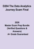 D204 The Data Analytics Journey Exam Final&colon; Complete Study Guide & Practice Questions PDF