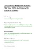ACCOUNTING 28TH EDITION PRACTICE&NewLine;TEST 2026 TESTED QUESTIONS WITH&NewLine;CORRECT ANSWERS