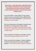 Union Pacific -- Railroading Basics &lpar;GCOR&rpar; &vert;&vert;Verified &NewLine;Exam&excl;&excl;&excl;&vert;&vert; Most Recent Exam Actual Complete Real &NewLine;Exam Questions And Correct Answers &lpar;Verified &NewLine;Answers&rpar; Already Graded A&plus; &vert; Guaranteed Success&excl;&excl; &NewLine;Newest Exam&excl;&excl;&excl; 