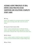ACEABLE AGENT PRINCIPLES OF REAL&NewLine;ESTATE II 2026 PRACTICE EXAM&NewLine;QUESTIONS AND SOLUTIONS COMPLETE&NewLine;STUDY GUIDE