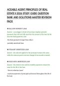 ACEABLE AGENT PRINCIPLES OF REAL&NewLine;ESTATE II 2026 STUDY GUIDE QUESTION&NewLine;BANK AND SOLUTIONS MASTER REVISION&NewLine;PACK
