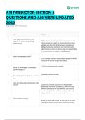ATI PREDICTOR SECTION 3 QUESTIONS AND ANSWERS UPDATED 2026