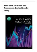TEST BANK FOR AUDIT AND ASSURANCE BY PHILOMENA LEUNG&comma; PAUL CORAM&comma; BARRY COOPER&comma; 2ND EDITION &vert;&vert; ALL CHAPTERS COVERED &vert;&vert; A&plus; MATERIAL &vert;&vert; ISBN&colon; 978-1394173440 &vert;&vert; QUESTIONS AND VERIFIED ANSWERS &vert;&vert; SUCCESS