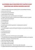 Electronic Health Records Test Chapter 3 Exam Questions and Verified Answers &vert; Electronic Health Records &lpar;EHR&rpar; &vert; 2026&sol;2027 &vert; Chapter 3 Exam Review and Study Guide