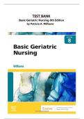 TEST BANK FOR BASIC GERIATRIC NURSING BY PATRICIA A&period; WILLIAMS MSN RN CCRN&comma; 8TH EDITION &vert;&vert; ALL CHAPTERS COVERED &vert;&vert; A&plus; MATERIAL &vert;&vert; ISBN&colon; 978-0323826853 &vert;&vert; QUESTIONS AND VERIFIED ANSWERS &vert;&vert; SUCCESS
