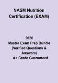 NASM Nutrition Certification &lpar;Exam&rpar;&colon; Complete Study Guide & Practice Questions PDF